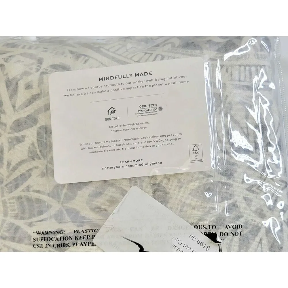 3 Pottery Barn Riley‎ grey Medallion panels drapes 2 are blackout, one is not